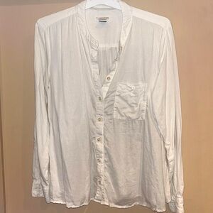 Anthropologie Pilcro button down top, creamy white color size XS linen viscose